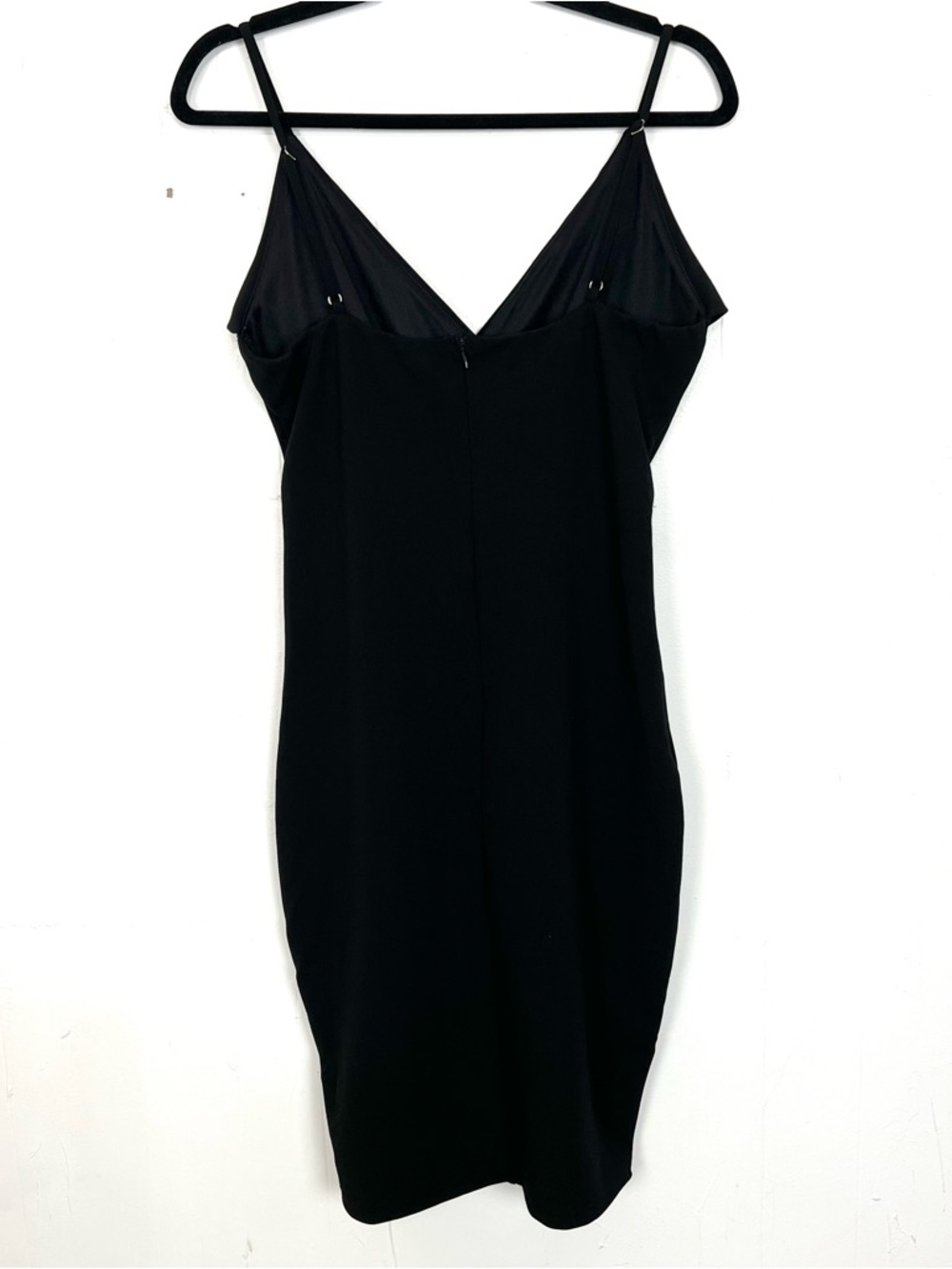 Lulu's Black Surplice Neck Bodycon Dress Size Large Party Cocktail Lulus - Picture 3 of 4